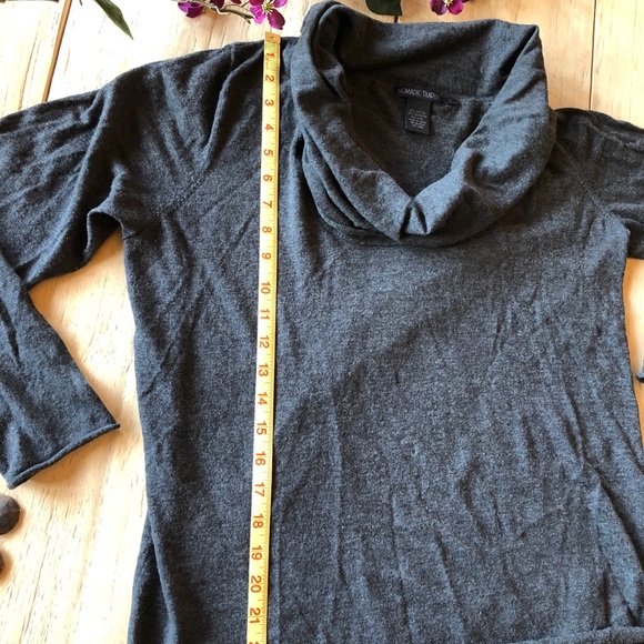 Cowl neck sweater, gray , Large, ladies, - Picture 4 of 6